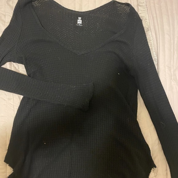 Pacsun waffle knit long sleeve in black - Picture 1 of 1